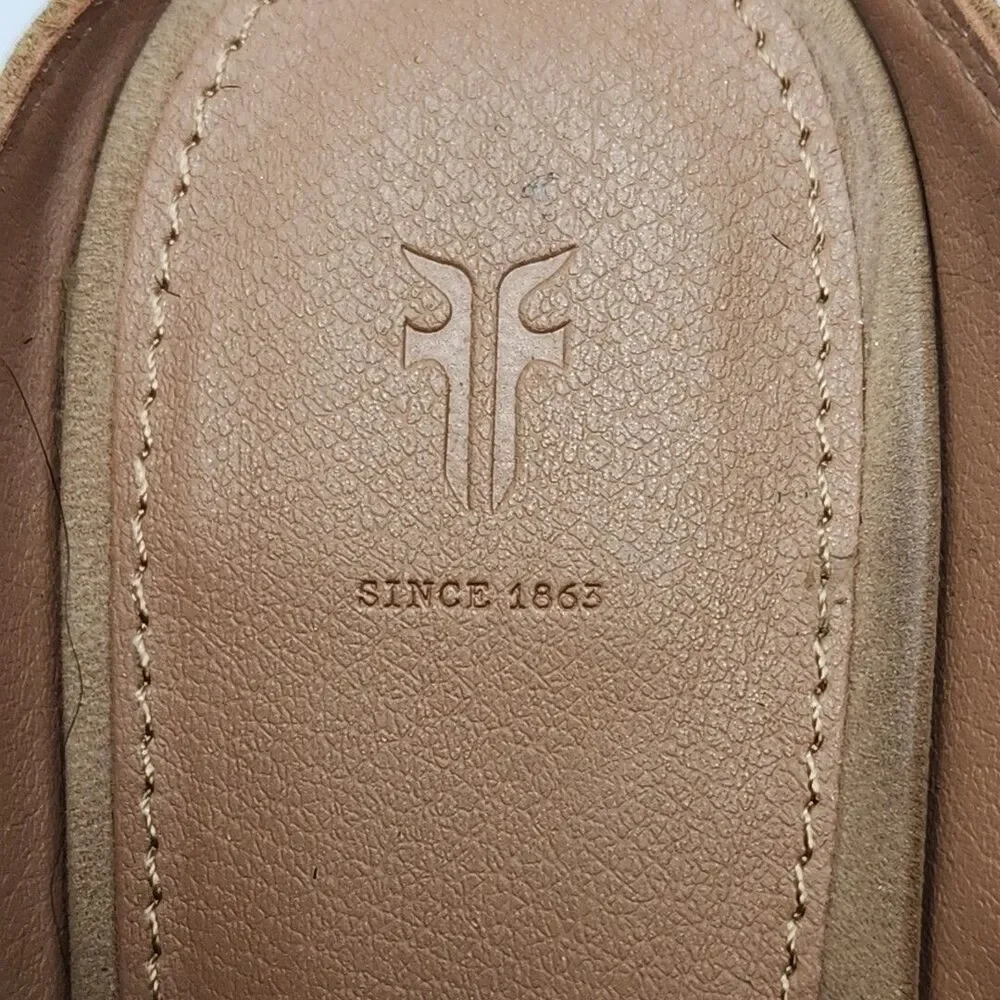 Frye Shoe Bootie Women 9.5 Brown Suede Leather Mule Slip On 2